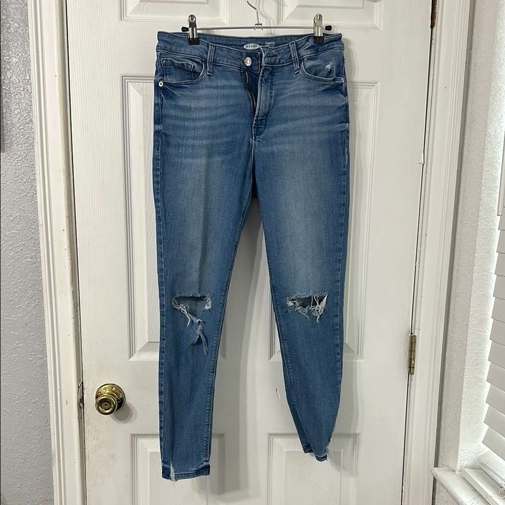 Women's Blue Distressed Jeans